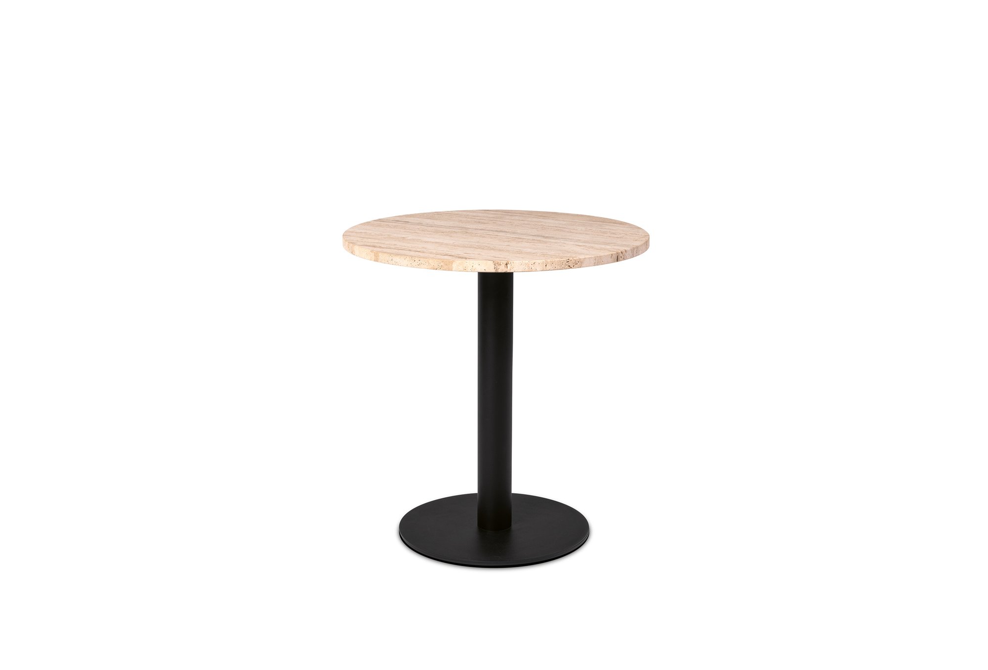 janua_bistrotisch_outdoor_rund_stein_travertin_striato_stahl_tiefschwarz
